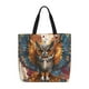 thumbnail image 1 of Disketp Colorful Owl Tattoo Art Bolsa Tote de Lona para Mujer, Bolso de Hombro y Cruzado con Cierre de Cremallera, 1 of 7