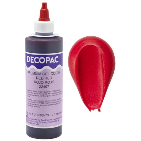 Decopac Premium Gel Food Color, Edible Coloring For Use With Buttercream Or Whipped Icing, Fondant & Piping Gel, Highly Concentrated Gel, 8Oz - Red