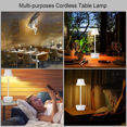 thumbnail image 5 of Rechargeable Cordless LED Table Lamp，Portable Metal 5200mAh Battery Desk Lamp，2-Levels Brightness USB Night Light, Metal Aluminum Nightstand Bedside Light for Bedroom/Study/Restaurant(White), 5 of 5