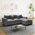 thumbnail image 5 of WestinTrends Hearthside 99" Modular Corduroy L-Shaped Sectional Sofa and Chaise With USB/Type-C Ports and Side Pockets, Charcoal Gray, 5 of 15