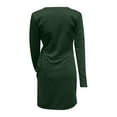 thumbnail image 4 of Dadaria Fall Wedding Guest Dresses Fashion Women V-Neck Long Sleeve Slim Fit Buttocks Irregular Dress Army Green XS,Women, 4 of 4