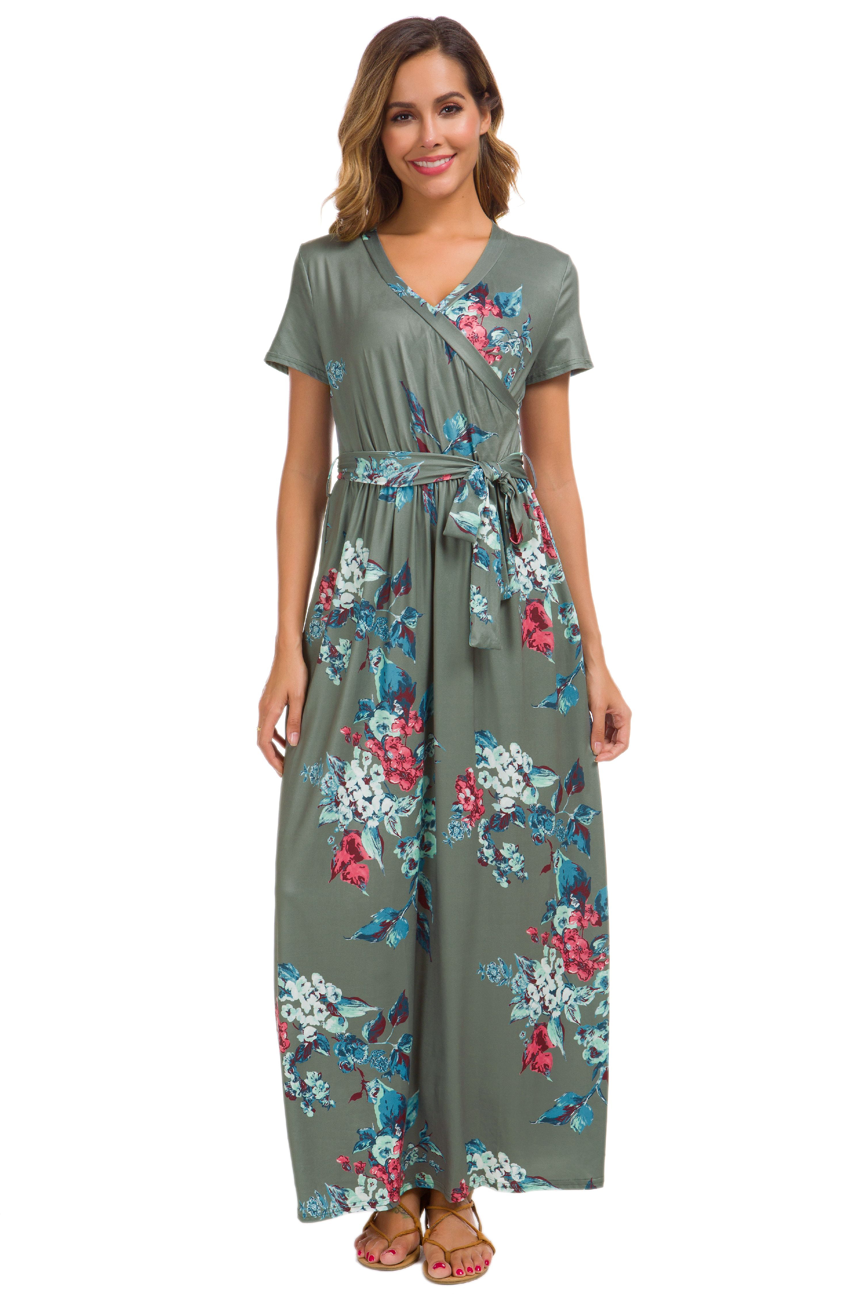 Lilly Posh - Regular and Plus Sizes Floral Tie Front Dress - Walmart ...