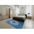 thumbnail image 4 of Ahgly Company Indoor Rectangle Mid-Century Modern Iceberg Blue Oriental Area Rugs, 2' x 5', 4 of 6
