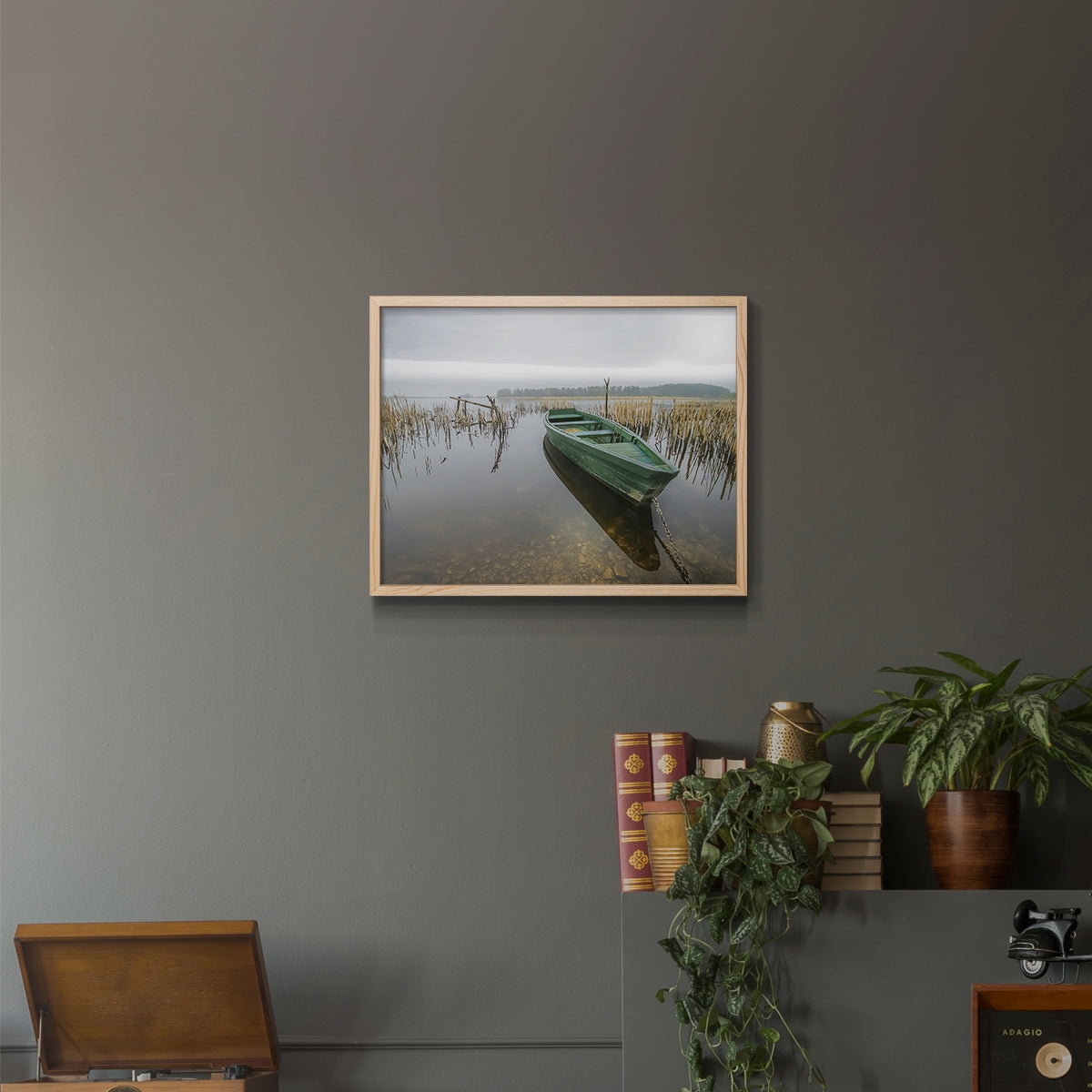 Green One by Mike Calascibetta - Restickable Framed Giclée Print