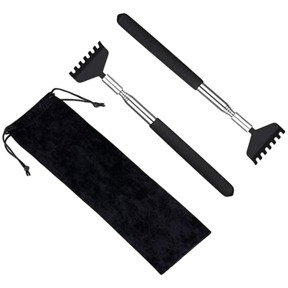 SUWU 2 Pack Portable Extendable Back Scratcher Telescoping Stainless Steel Massager