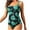Green-05, variant on Lopeceal Women Vintage Ruched Push Up One Piece Swimsuit Tummy Control Bathing Suit Square Neck Swimwear High-Waisted Monokini
