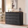 thumbnail image 2 of CQSXDA Modern 8 Drawer Dresser with Fluted Design 52 Inch Wide Wooden Chest for Bedroom and Living Room Storage, Black, 2 of 8
