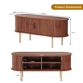 thumbnail image 3 of Mueble de TV moderno para sala de estar – Consola de madera para televisores hasta 80” – Puertas correderas, estantes ajustables y gabinete – Acabado nogal, manija negra Huang Xiuli, 3 of 8