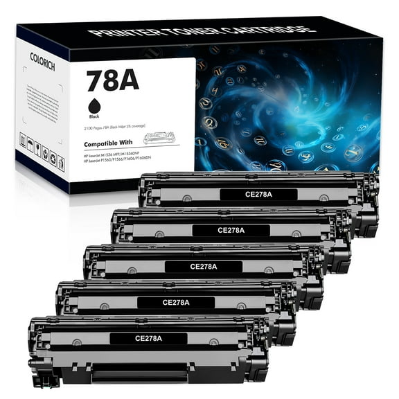 78A High Yield Black Toner Cartridge Compatible for HP 78A CE278A Toner Cartridge Laserjet Used for HP Laserjet P1606dn MFP M1536DNF P1606 M1536 P1560 P1566 Toner Printer Ink (Black, 5-Pack)