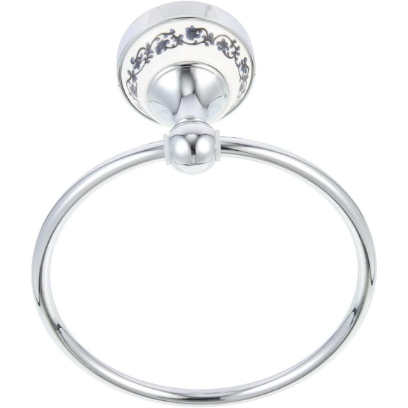 Towel Holder Towel Ring Storage Rack Stainless Steel Blue and White Porcelain Hand Towel Holder