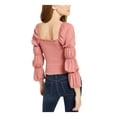 thumbnail image 2 of REWASH Womens Pink Long Sleeve Square Neck Blouse Size: M, 2 of 4