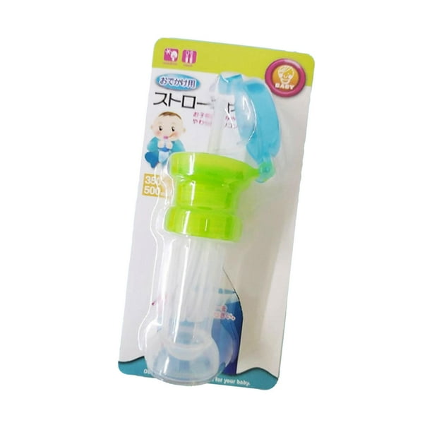 Tapa giratoria para botella de agua con pajita de silicona, reutilizable y duradera. verde