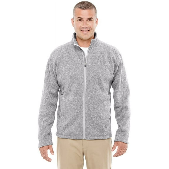 Devon & Jones DG793 Men's Bristol Full-Zip Sweater Fleece Jacket - Grey Heather - Small