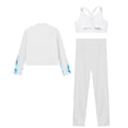 thumbnail image 5 of Alvivi Kids Girls Ice Skating Sport Outfit Long Sleeve Jacket +Tank Top + Pants Training Clothes Set White 14, 5 of 6