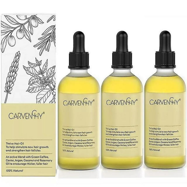 3x Carvenchy Natural Hair Growth Oil, Veganic Natural Hair Growth Oil New