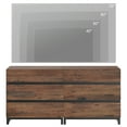thumbnail image 5 of WAMPAT Dresser for Bedroom, Closet Organizers and Storage with 6 Drawers, Chest of Drawers with Metal Base, Modern Wood Dresser for Living Room, Entryway, Brown, 5 of 7