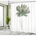 thumbnail image 4 of Ambesonne Watercolor Flower Shower Curtain, Poppy Flower Art, 69"Wx70"L, Reseda Green, 4 of 4