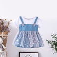 thumbnail image 2 of Besolor Tenues d'Été pour Bébés Filles Robes Mignonnes à Fleurs Col Rond Manches Courtes Robe Trapèze 1-4 Ans, 2 of 3