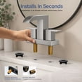 thumbnail image 6 of TVOFEK 4 inch Waterfall Bathroom Faucet 3 or 2 Hole, Brushed Nickel Centerset Sink Faucets with Metal Pop-up Drain for Vanity Lavatory Basin RV, 6 of 12