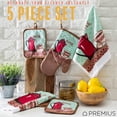 thumbnail image 3 of PREMIUS 5 Piece Printed Kitchen Linen Set, Coffee Cup, 2 Cotton Towels, 2 Pot Holders, 1 Oven Mitt, 3 of 8