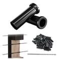 thumbnail image 1 of Muzata 40 fundas protectoras de acero inoxidable T316 de 1/8 de color negro, kit de barandilla de cable, funda protectora de hardware para postes de madera de cuerda de alambre de 1/8" CR13, 1 of 5