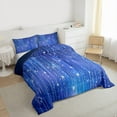thumbnail image 3 of jejeloiu Glitter Print Striped Full Size Comforter Sets,Abstract Ombre Bedding Comforter Set,Blue Galaxy Starry Night Bedding Sets For Boys Kids,Breathable Home Decor Reversible,3 Pieces, 3 of 8