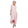 thumbnail image 2 of TZ Apparel Women's Casual Asymmetrical Oversized Handkerchief Hem 3/4 Sleeve Jersey Maxi Dress, 2 of 2