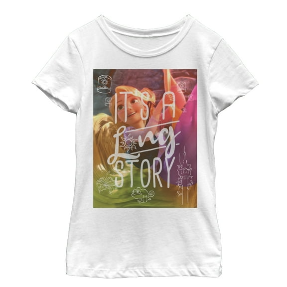 Girl's Tangled Story Graphic Tee White Small