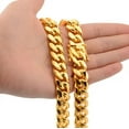 thumbnail image 3 of Miami Cuban Chunky Bracelet In 18K Gold Plated Stainless Steel, 3 of 3