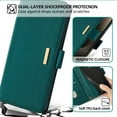 thumbnail image 6 of Crossbody Wallet Case for iPhone 8 Plus/7 Plus with Lanyard Strap & Shoulder Strap & Card Slot Holder RFID Blocking,Magnetic Flip Kickstand Case, Luxury Elegent PU Leather Cover Handbag,Green, 6 of 9