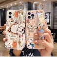 thumbnail image 2 of Funda de teléfono con correa de muñeca de lujo con luz azul linda de Snoopy Charlie Brown para iPhone 13 12 14 15 11 X XR cubierta de dibujos animados de moda, 2 of 4