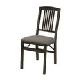 thumbnail image 1 of MECO Stakmore Wood Fabric Upholstered Seat Folding Chair Set, Espresso (2 Pack), 1 of 8