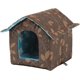 thumbnail image 1 of Outdoor Cat Kennel Easy To Wash Foldable With Detachable Cushion Weatherproof Shelter House For Cats Waterproof Brown M-40X38X35CM, 1 of 5