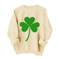 thumbnail image 2 of St. Patrick's Day Sweatshirt for Women Crewneck Long Sleeve Classic Solid Shamrock Graphic Relaxed Fit Comfy Cotton Blend Irish Holiday Clothes, 2 of 6