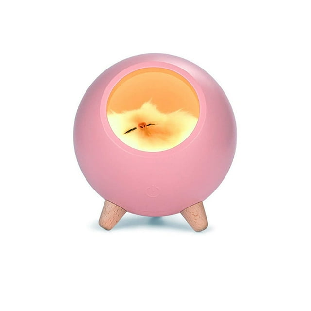 Cat House Atmosphere Light, USB Charging LED Small Night Light-Nightstand Light, 5 by 5 by 5.6 Inches (Pink)