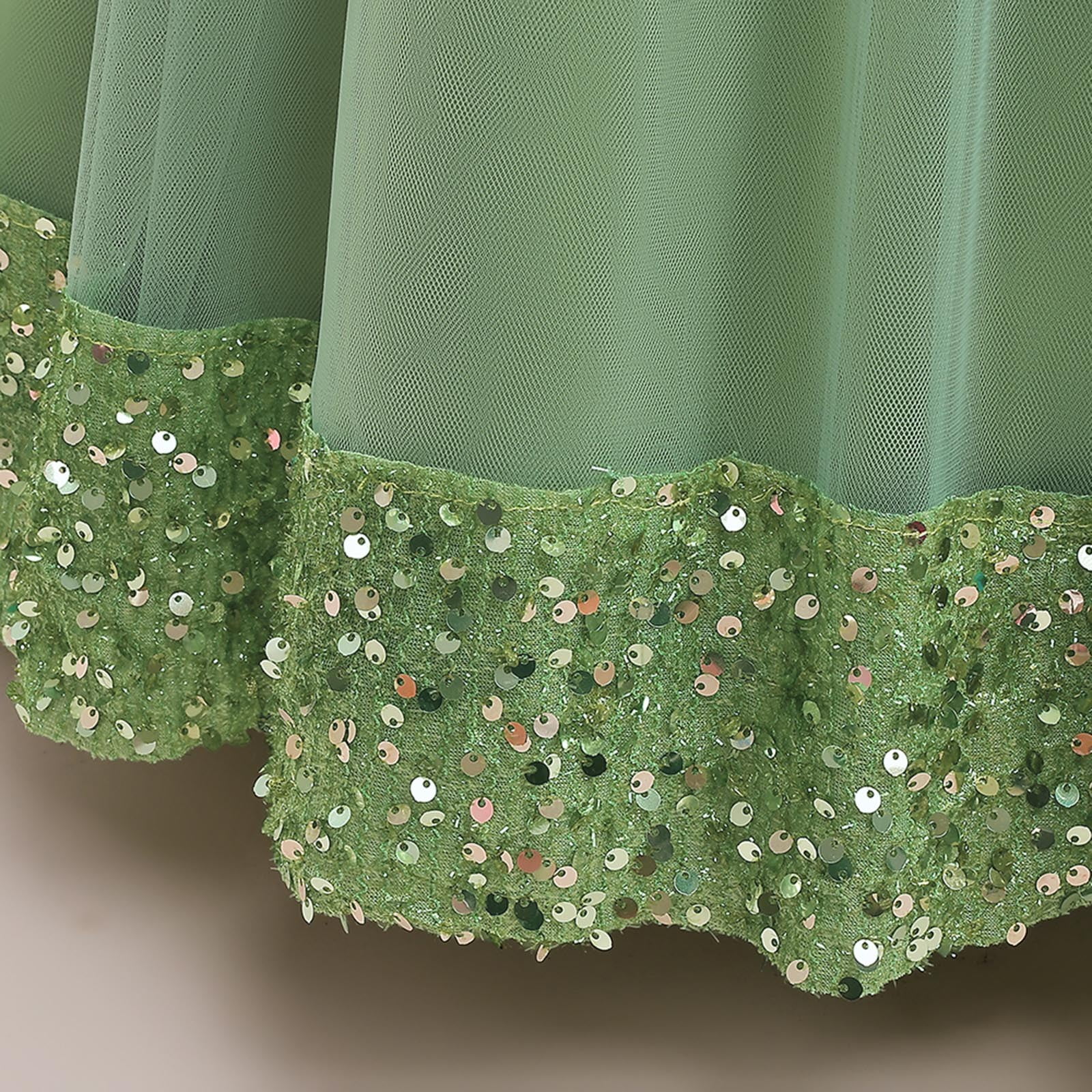 Zanarzt Kids Girls Princess Dresses Tutu Dress for Girls Tulle Princess Birthday Party Prom Outfit Toddler Girls Ball Gown Dress Light Green,8-9 Years