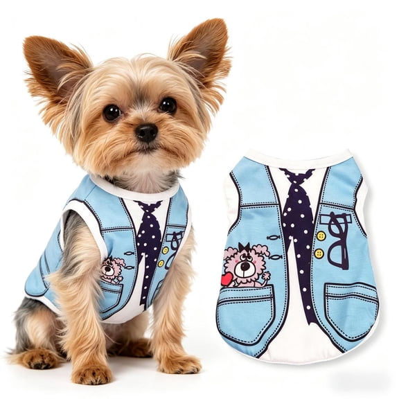 XS Dog Clothes for Small Dogs: Dog Shirts with Cute Patterns, Stretchy Girl & Boy Puppy Clothes for Toy Chihuahua Teacup Cat, Pet T-Shirts Outfits,G