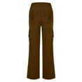 thumbnail image 6 of VgaVtl Brown Woman's Pants Plus Full Length Wide-Leg High Waist Womens Cargo Pants Under $20 Slim Solid Yoga Pants, 6 of 9