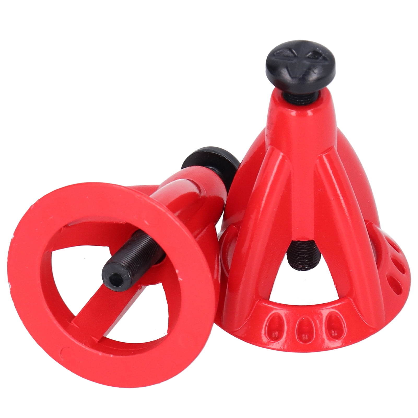 2pcs Metal 6T Jack Stand Adjustable Height Simulation Lifting for 1/10 Car Toy ToolsRed