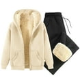 thumbnail image 2 of Men's Tracksuit With Zipper 2 Piece Hooded Fashion Men's Casual Solid Color Drawstring Trouser Keep Warm Long Sleeve Hooded Set Running Hiking Outdoor Activities, 2 of 3