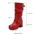 thumbnail image 6 of Women's Boots Knee Block Heel Zipper Boot Heel Knee High Boots For Disco Evening Party, 6 of 8