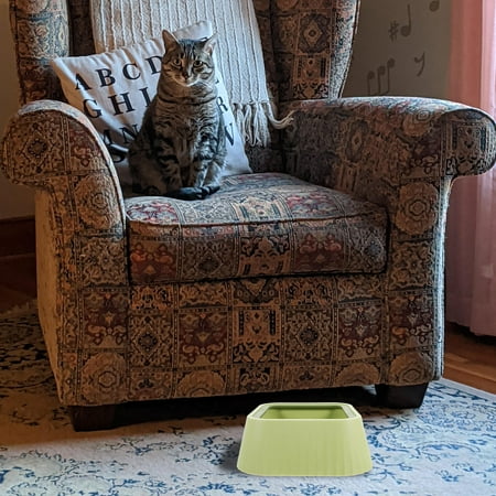 LOLIPPYY Dog Water Bowl No Spill Floating Mechanism Green ABS Pet Drinking Bowl