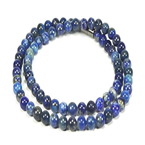 DESIGNICE Lapis Lazuli Necklace with easy lock Clasp Crystal Healing Talismans Spiritual Protection Jewelry for Men/Women |6mm Bead Diameter, 17 inch