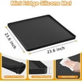 thumbnail image 2 of Tutuviw Mini Fridge Silicone Mat with Raised Edge 23.6''x23.6" Under Refrigerator Floor Protector Mat Prevent Water Leakage and Floor Damage from Elecrical Equipment Drip Pan Tray Protect(Black), 2 of 7