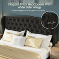 thumbnail image 5 of Breltam Queen Size Bed Frame, Velvet Upholstered, Black, 5 of 9