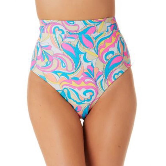 $20 California Waves Juniors Festive Vibes Banded High-Waist Bottoms Size Large