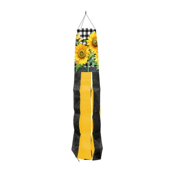 Briarwood Lane Checkered Sunflowers Summer Windsock
