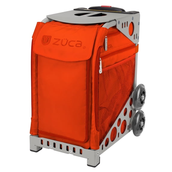 Zuca 18" Sport Bag - Persimmon with 2 Small Utility Pouch (Gray Frame)