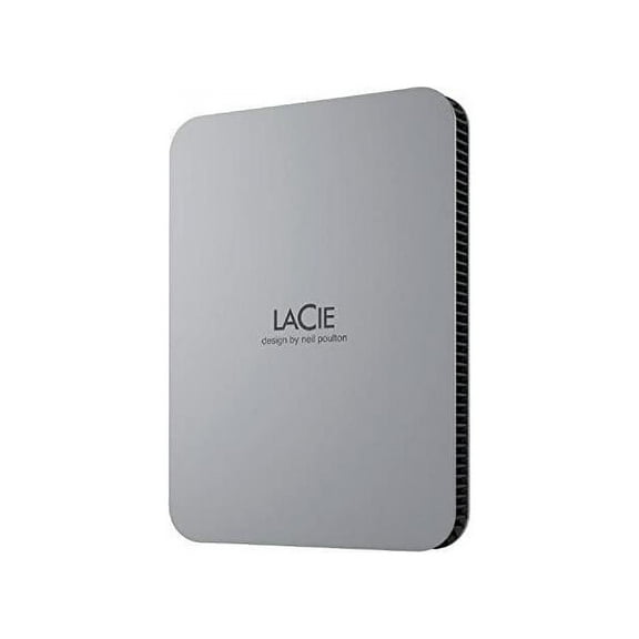 LaCie STLP2000400 2 TB Portable Hard Drive - External - Moon Silver - USB 3.1 Type C