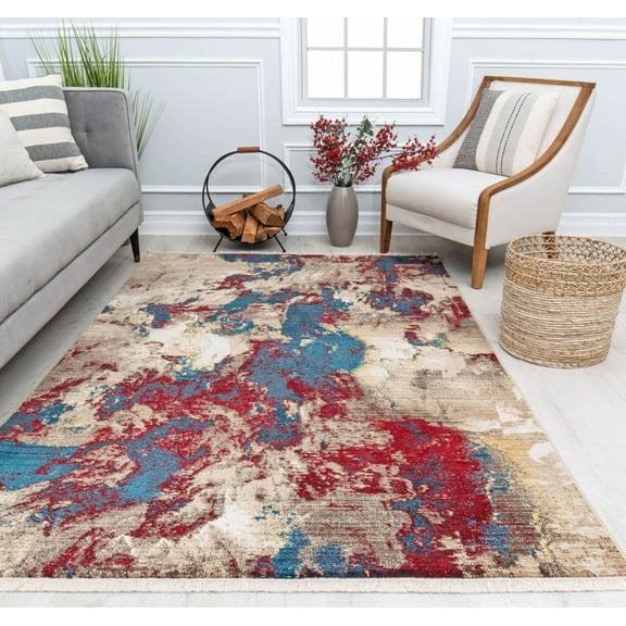 Stratford AM20A Liquid Gold Abstract Vintage Gold Area Rug, 2'6" x 4'